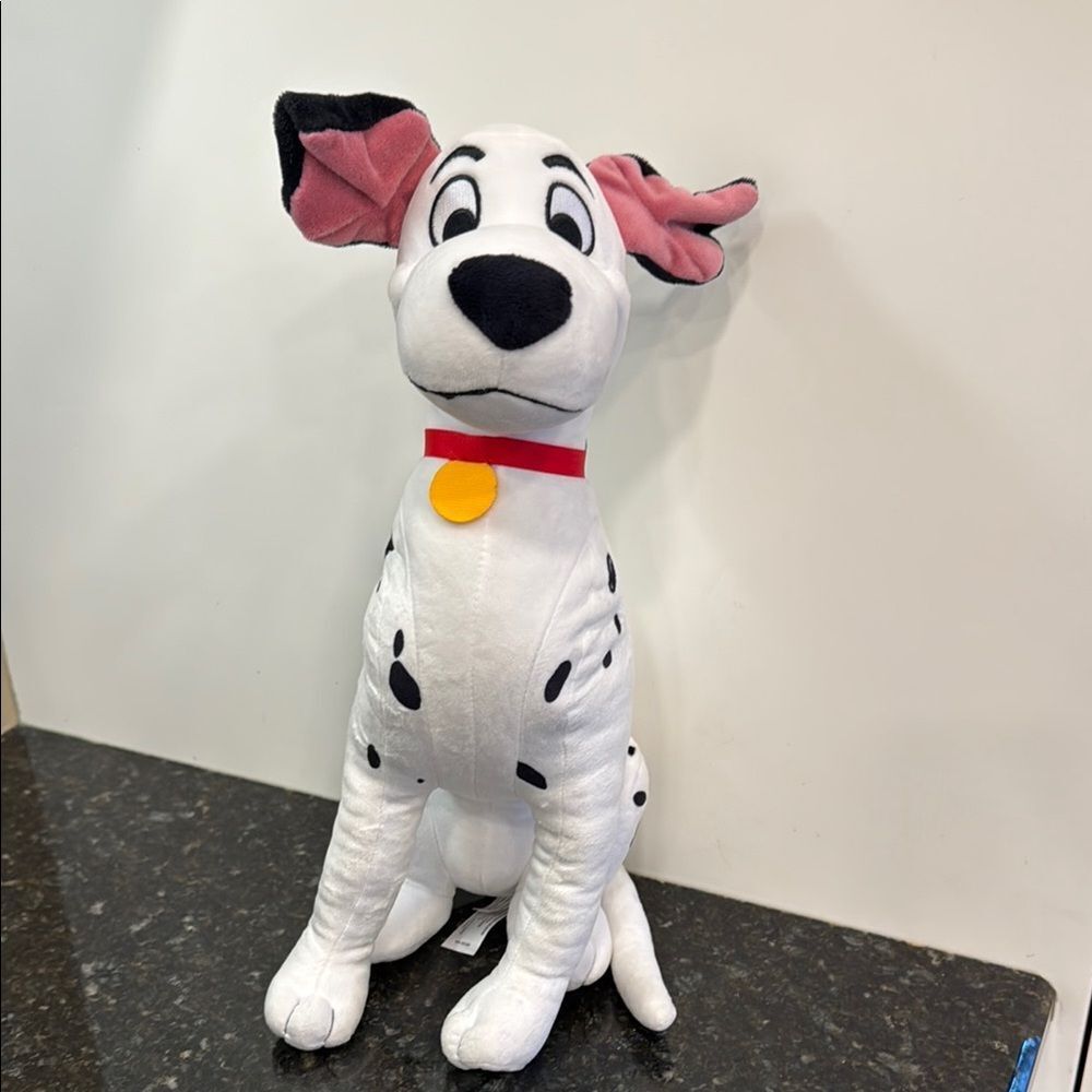 Disney Dalmatian Stuffed Animal White and Black Plush. Size 16”